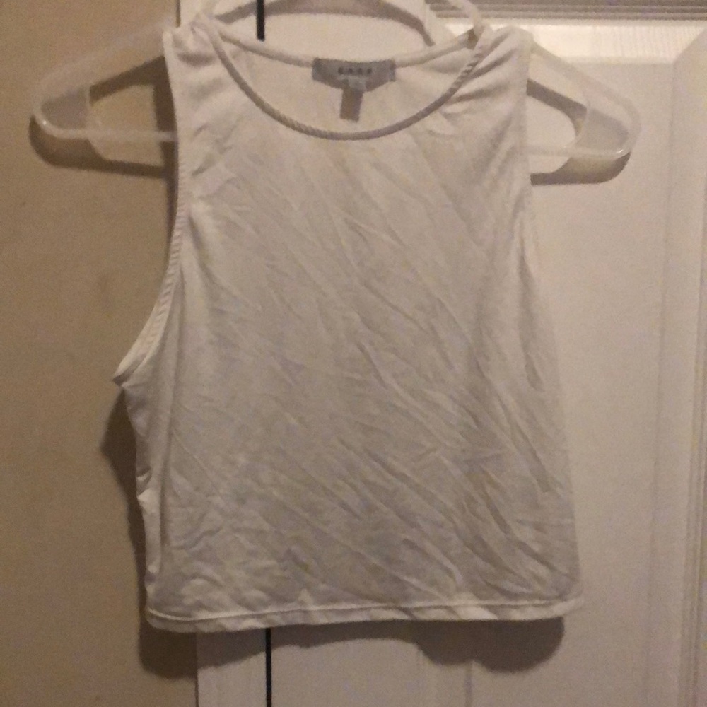 White cropped tank top